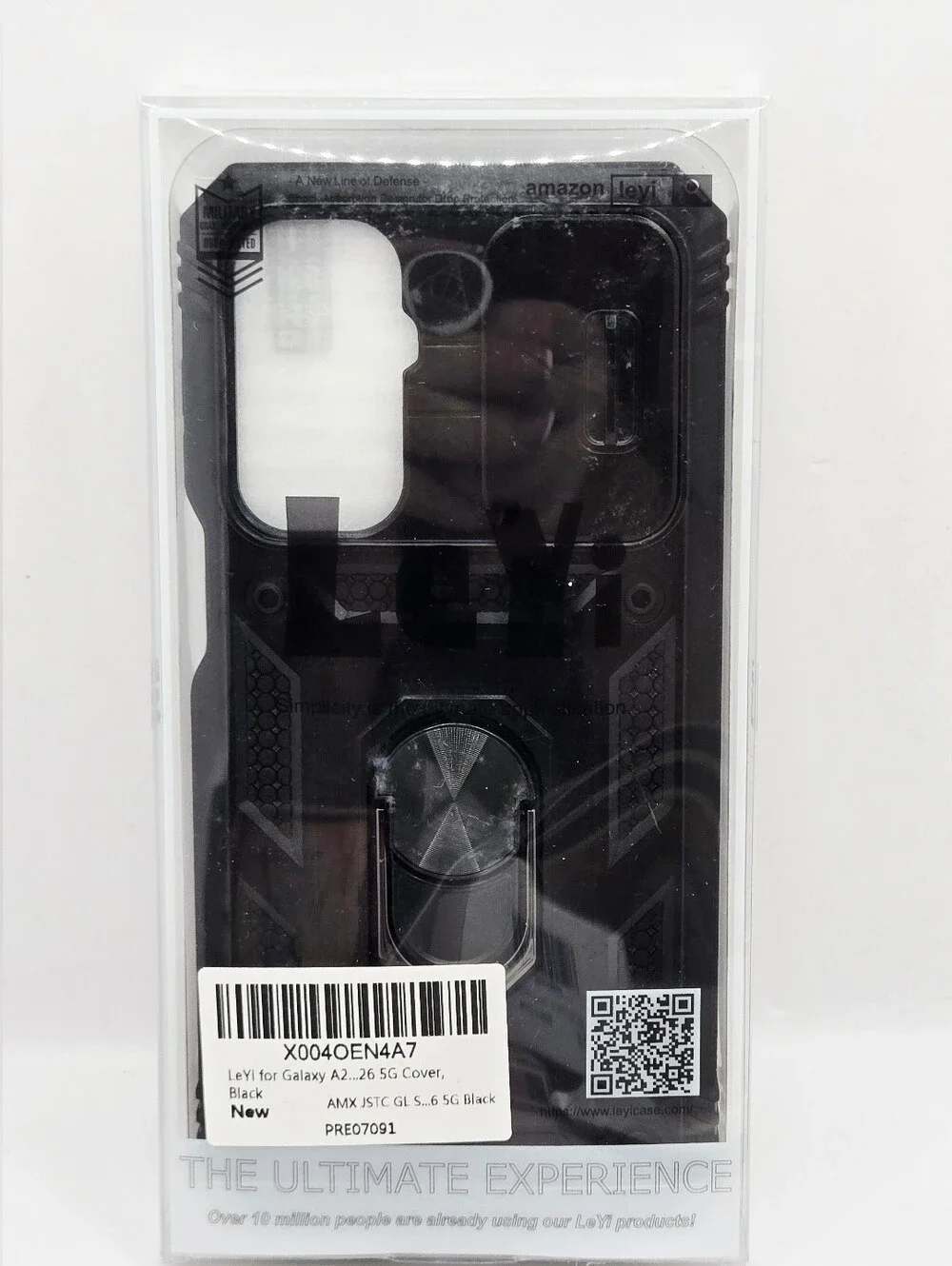 LeYi Samsung Galaxy A26 5G Black Magnetic Phone Case w/ Ring Stand New